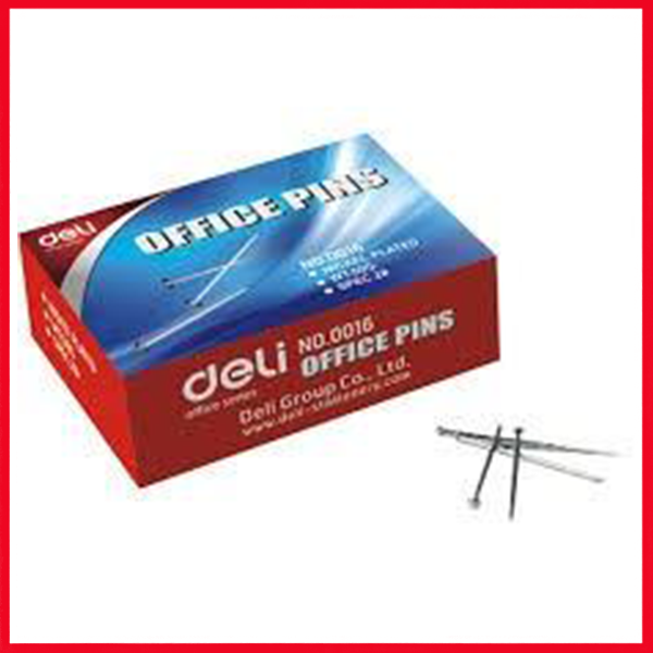 Deli office pin, 24mm, 50g (nickel plated) box (e0016)