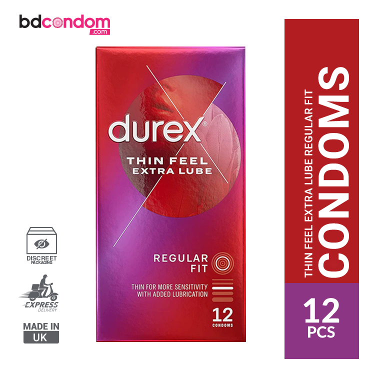 Durex Thin Feel Ultra Thin Regular Fit Condom - 12Pcs Pack(Uk)