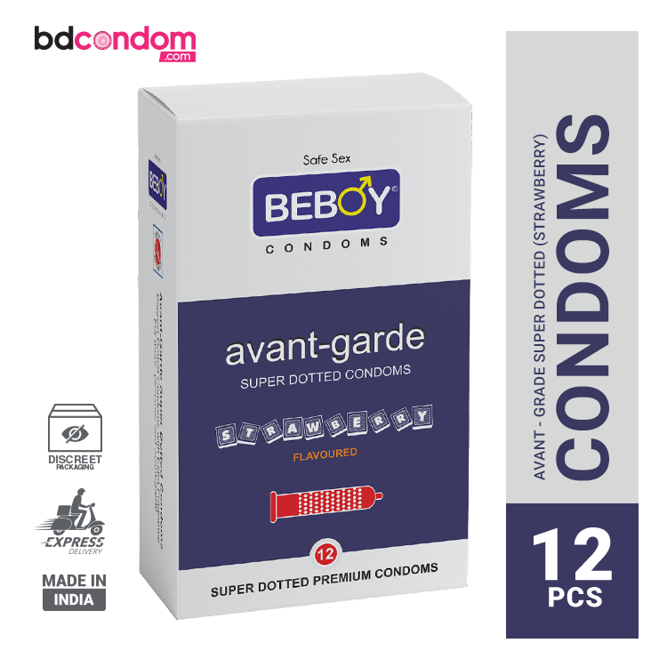 Beboy Avant-Grade Super Dotted Condom (Strawberry Flavour) - 12Pcs Pack(India)