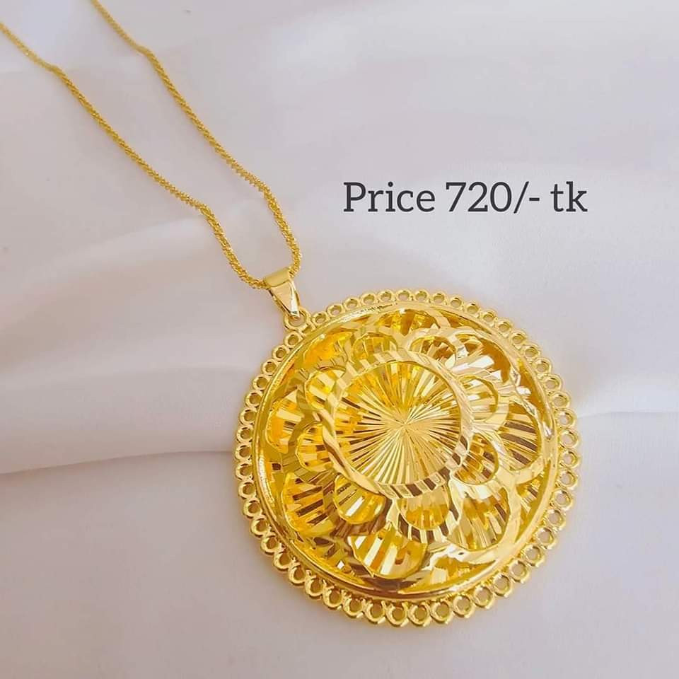 Gold Plate Diamond Cut Locket Jewelry Women's Pendants Alluvial Gold Pendants Jewelry Chain