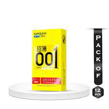 001 Zero Zero One Thin Yellow Condom 12's Pack
