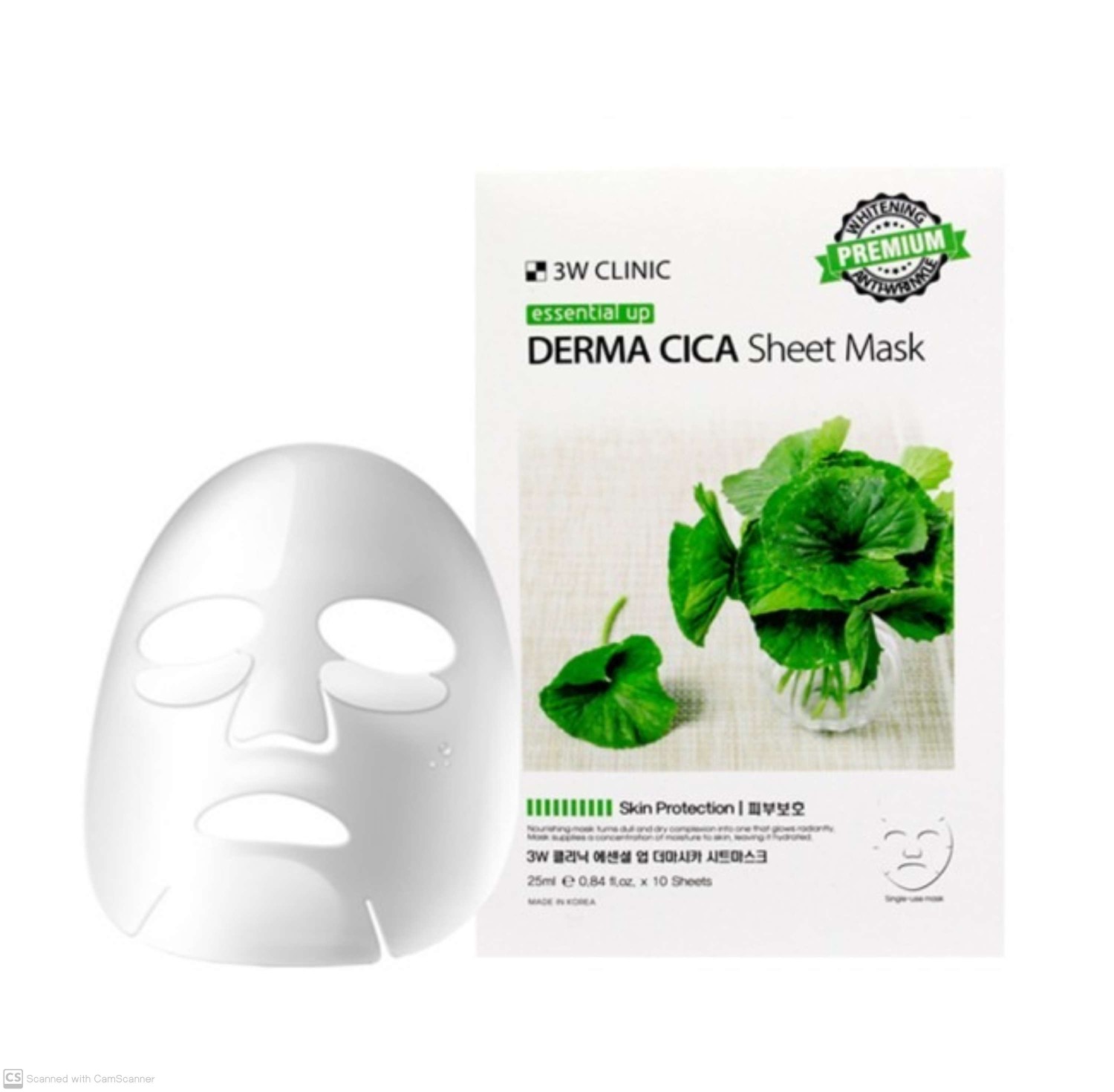 3W Clinic Essential Up Derma Cica Sheet Mask