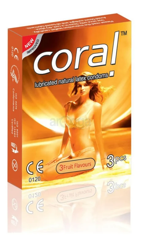 Coral Condom 3-Fruit Flavours (Girls) 3's Pack