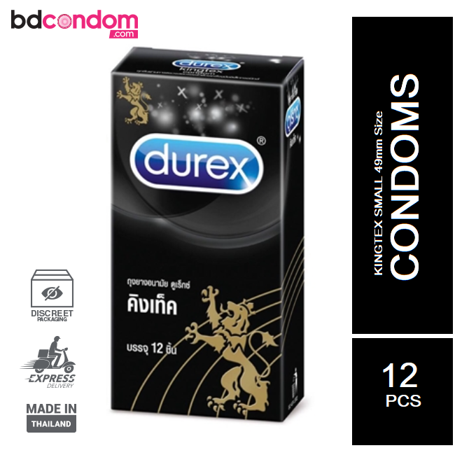 Durex Kingtex Smooth Small 49mm Condom - 12PCS Pack(Thailand)