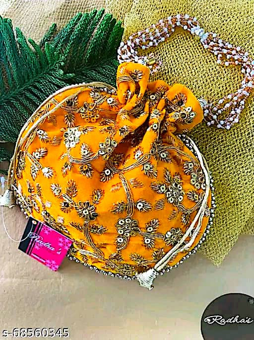 Women Potli Bag (yellow)