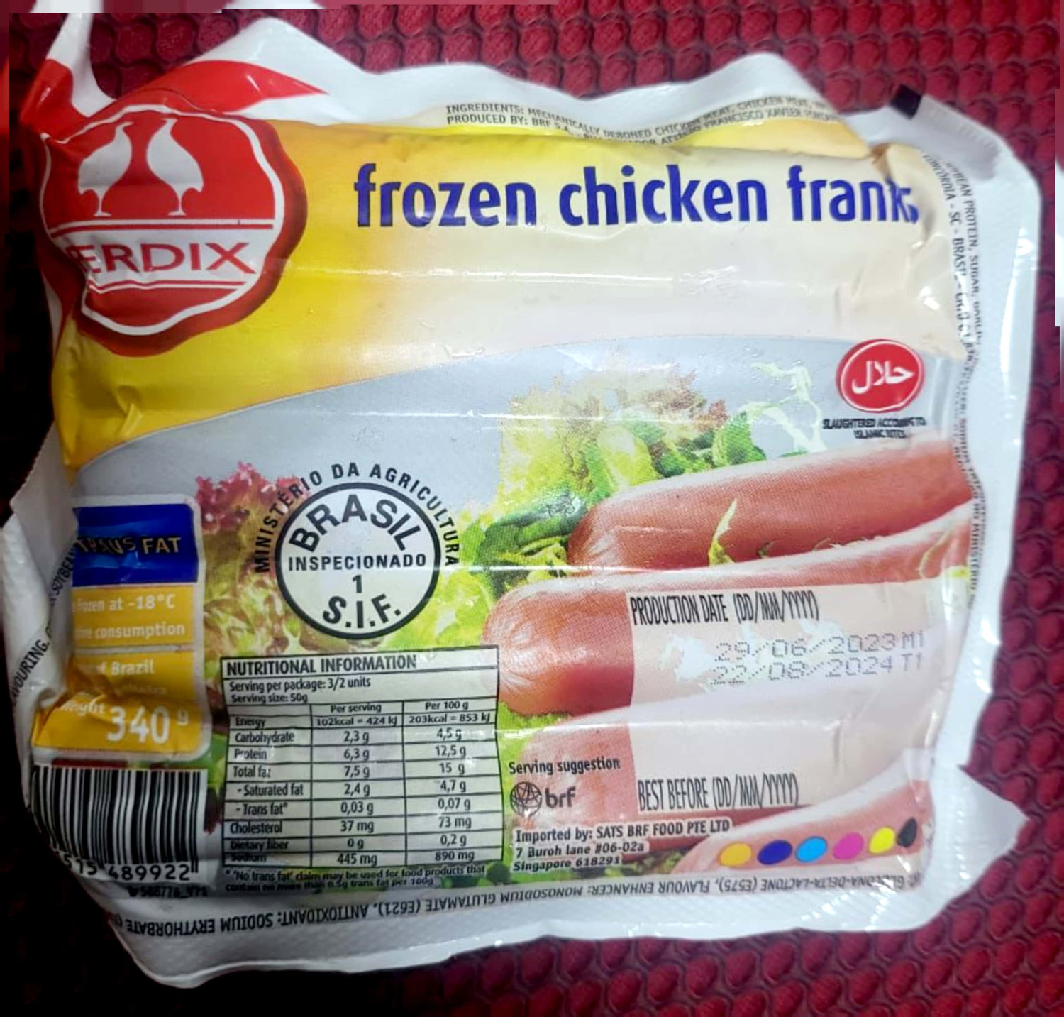 PERDIX FROZEN CHICKEN SAUSAGES 340 GM