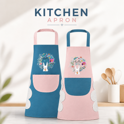 Cooking Apron with Absorbent Hand Towels & Large Pocket