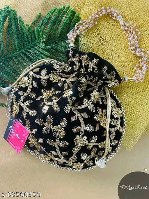 Women Potli Bag Black