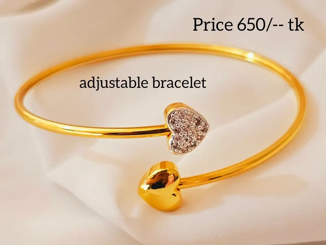 Enacolor Fashion Full Diamond Heart Shape Love Heart Bracelet Women Open Bangle