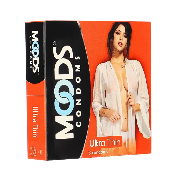 Moods Ultra Thin Plain Lubricated Condom - 3Pcs Pack(India)