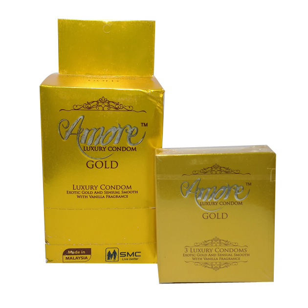 Amore Luxury Gold Condom 3's PackGold