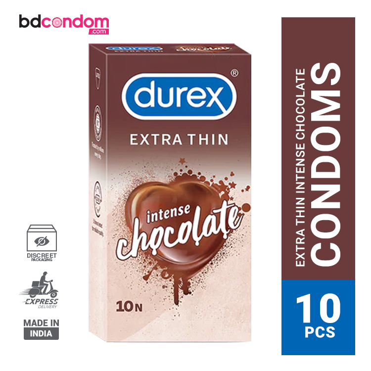Durex Extra Thin Intense Chocolate Flavoured Condom - 10Pcs Pack(India)